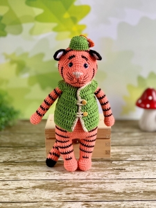 Rękodzieło - tygrys wykonany na szydełku