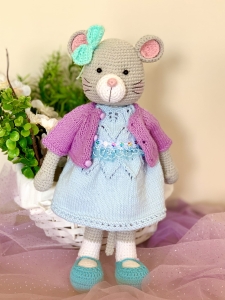 WYPRZEDAŻ Rękodzieło - mysz wykonana na szydełku 