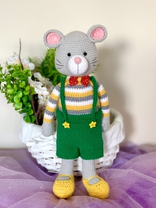 WYPRZEDAŻ Rękodzieło - mysz wykonana szydełkiem