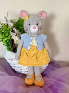 WYPRZEDAŻ Rękodzieło - mysz wykonana szydełkiem