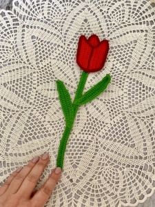 Rękodzieło - zakładka do książki tulipan