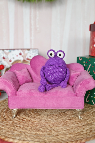 Żaba brelok na szydełku amigurumi