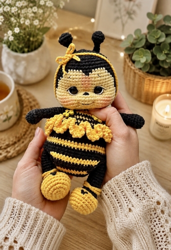 szydełkowa pszczółka, pszczółka amigurumi, maskotka szydełkowa, maskotka handmade, ręcznie robiona maskotka, amigurumi pszczoła, prezent dla dziecka, prezent handmade